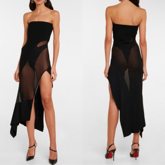 Mugler black Strapless Dress
